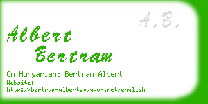 albert bertram business card